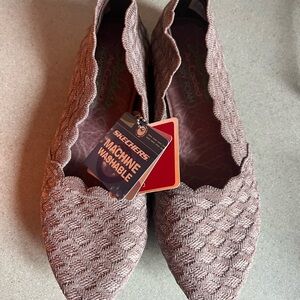 Skechers stretch washable Treasure Flat, Women's Size 6 36.5 Taupe NWOB